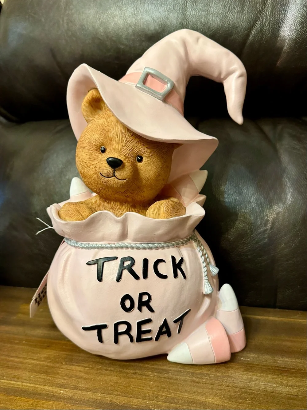 Pink Bear 'Trick or Treat' Halloween Decor Figurine